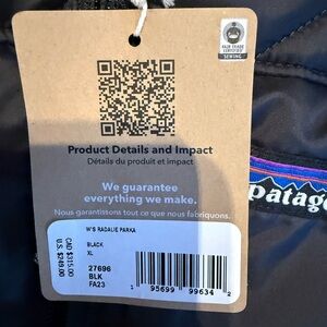Patagonia Women's Black Radalie Parka